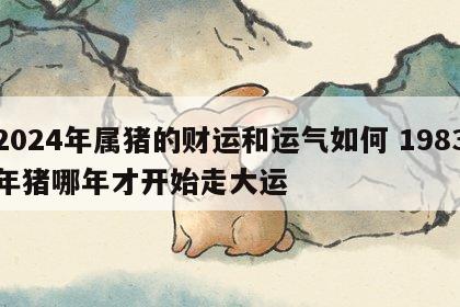 2024年属猪的财运和运气如何 1983年猪哪年才开始走大运