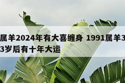 属羊2024年有大喜缠身 1991属羊33岁后有十年大运