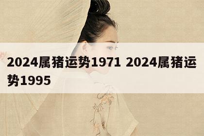 2024属猪运势1971 2024属猪运势1995