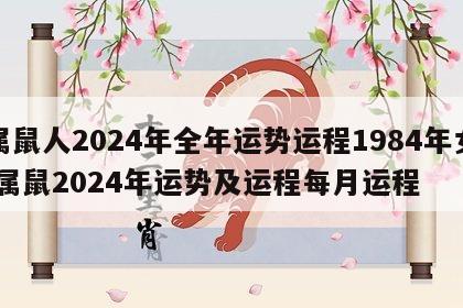 属鼠人2024年全年运势运程1984年女 属鼠2024年运势及运程每月运程