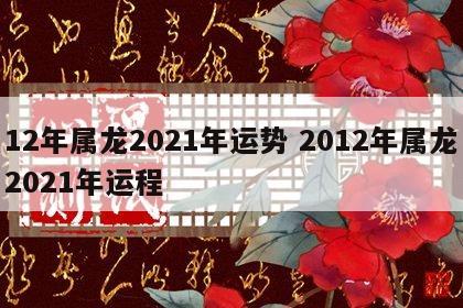 12年属龙2021年运势 2012年属龙2021年运程