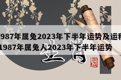 1987年属兔2023年下半年运势及运程 1987年属兔人2023年下半年运势