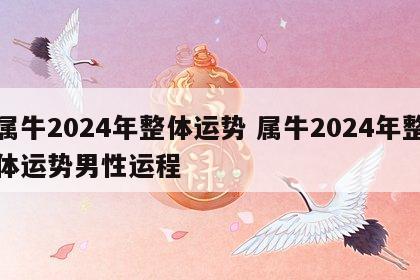 属牛2024年整体运势 属牛2024年整体运势男性运程