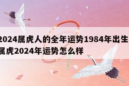 2024属虎人的全年运势1984年出生 属虎2024年运势怎么样