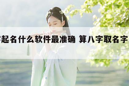 八字起名什么软件最准确 算八字取名字的软件