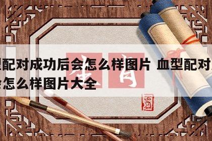 血型配对成功后会怎么样图片 血型配对成功后会怎么样图片大全