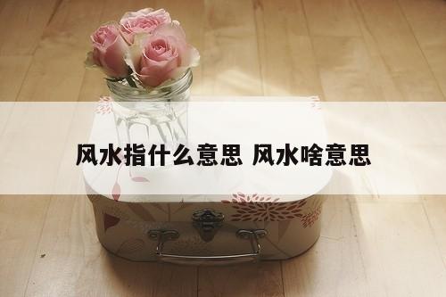 风水指什么意思 风水啥意思