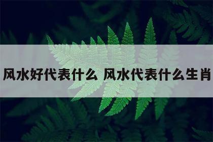 风水好代表什么 风水代表什么生肖