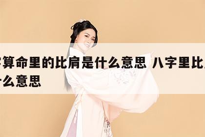 八字算命里的比肩是什么意思 八字里比肩代表什么意思
