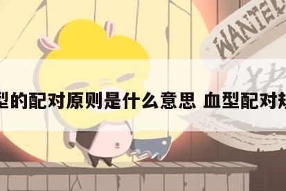 血型的配对原则是什么意思 血型配对规律
