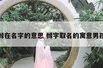 橼在名字的意思 橼字取名的寓意男孩