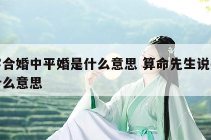八字合婚中平婚是什么意思 算命先生说平婚是什么意思
