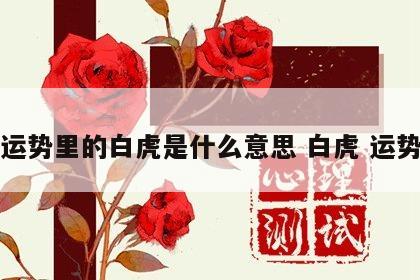 运势里的白虎是什么意思 白虎 运势