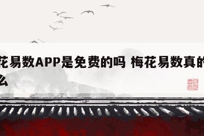 梅花易数APP是免费的吗 梅花易数真的有用么