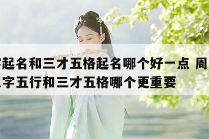 八字起名和三才五格起名哪个好一点 周易起名八字五行和三才五格哪个更重要