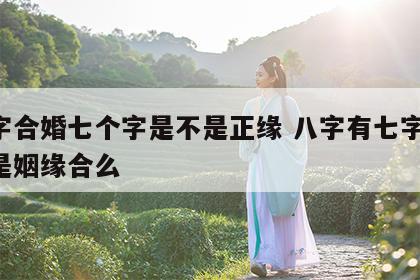 八字合婚七个字是不是正缘 八字有七字合,算是姻缘合么
