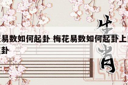 梅花易数如何起卦 梅花易数如何起卦上互卦下互卦