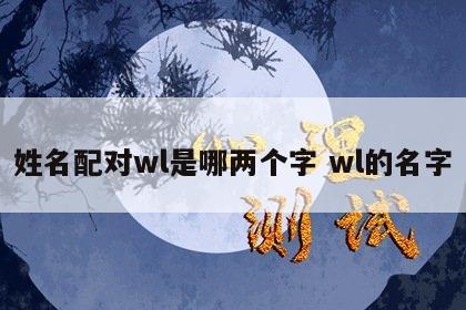 姓名配对wl是哪两个字 wl的名字