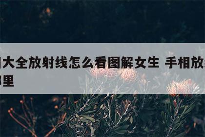 手相大全放射线怎么看图解女生 手相放纵线在哪里