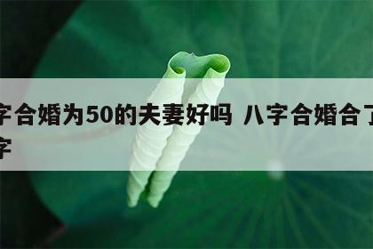 八字合婚为50的夫妻好吗 八字合婚合了五个字