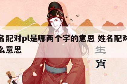 姓名配对pl是哪两个字的意思 姓名配对是什么意思