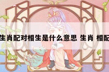 生肖配对相生是什么意思 生肖 相配