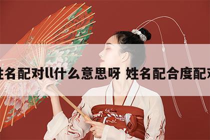 姓名配对ll什么意思呀 姓名配合度配对