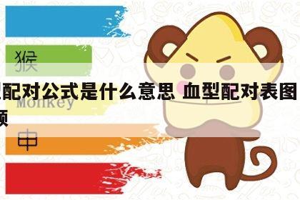 血型配对公式是什么意思 血型配对表图口诀 视频