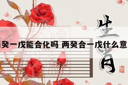 两癸一戊能合化吗 两癸合一戊什么意思