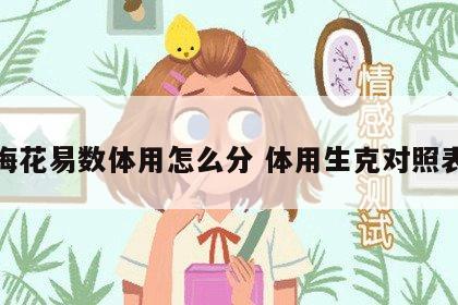 梅花易数体用怎么分 体用生克对照表