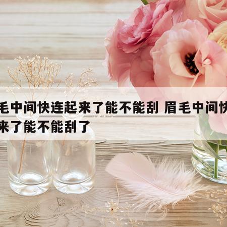 眉毛中间快连起来了能不能刮 眉毛中间快连起来了能不能刮了