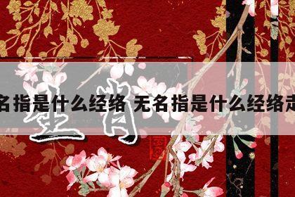 无名指是什么经络 无名指是什么经络走向