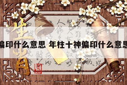 偏印什么意思 年柱十神偏印什么意思