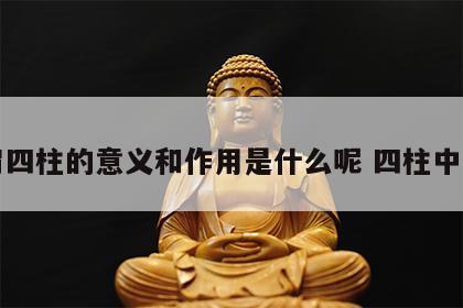 比肩四柱的意义和作用是什么呢 四柱中比肩