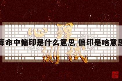 算命中偏印是什么意思 偏印是啥意思