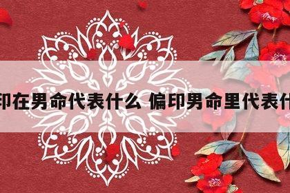 偏印在男命代表什么 偏印男命里代表什么