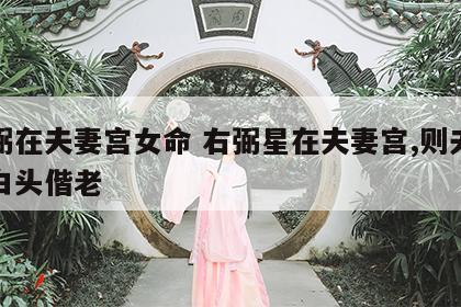 右弼在夫妻宫女命 右弼星在夫妻宫,则夫妻俩白头偕老