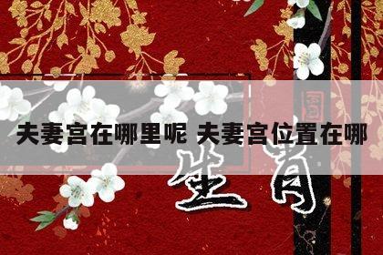夫妻宫在哪里呢 夫妻宫位置在哪
