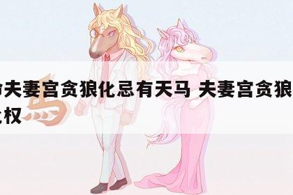 女命夫妻宫贪狼化忌有天马 夫妻宫贪狼星入庙化权