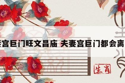 夫妻宫巨门旺文昌庙 夫妻宫巨门都会离婚吗
