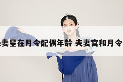 夫妻星在月令配偶年龄 夫妻宫和月令合
