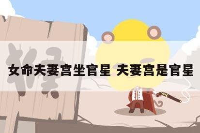 女命夫妻宫坐官星 夫妻宫是官星