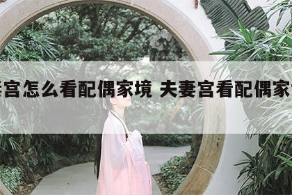 夫妻宫怎么看配偶家境 夫妻宫看配偶家世地位