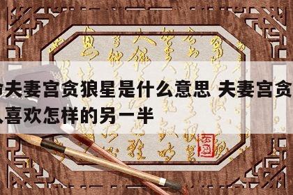 女命夫妻宫贪狼星是什么意思 夫妻宫贪狼星女人喜欢怎样的另一半