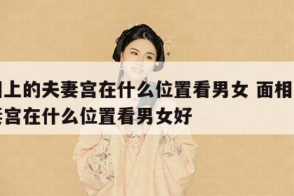 面相上的夫妻宫在什么位置看男女 面相上的夫妻宫在什么位置看男女好