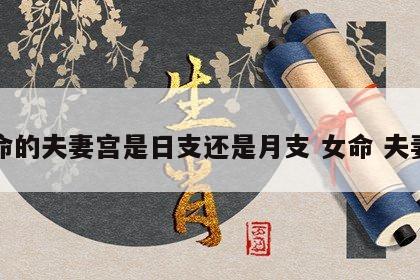女命的夫妻宫是日支还是月支 女命 夫妻宫