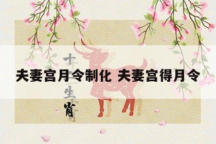 夫妻宫月令制化 夫妻宫得月令