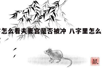 八字怎么看夫妻宫是否被冲 八字里怎么看夫妻宫