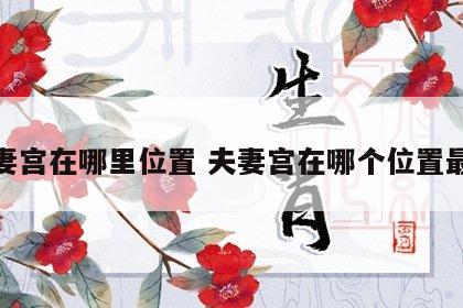 夫妻宫在哪里位置 夫妻宫在哪个位置最好