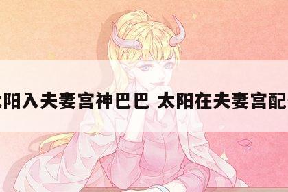 太阳入夫妻宫神巴巴 太阳在夫妻宫配偶
